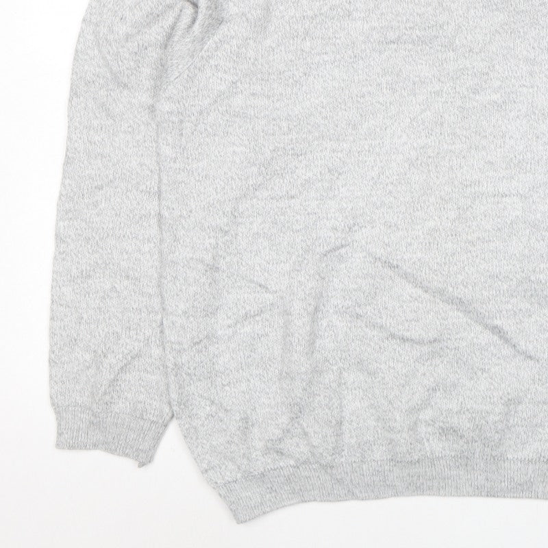 Additional view of Poltex men’s grey crew neck knit jumper, size L