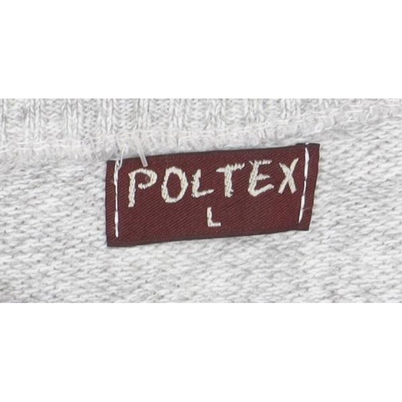 Additional view of Poltex men’s grey crew neck knit jumper, size L