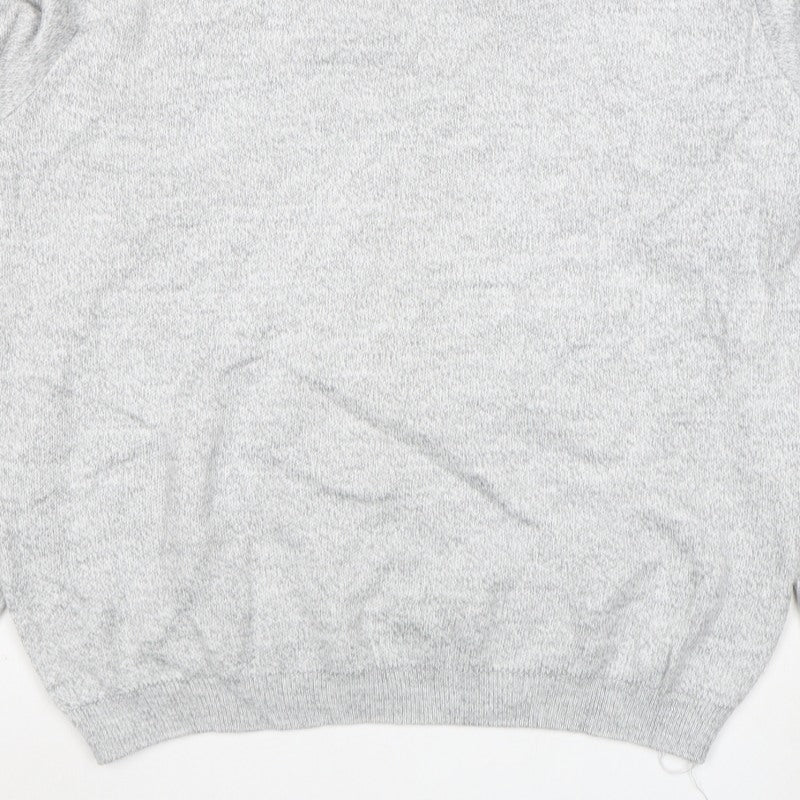 Additional view of Poltex men’s grey crew neck knit jumper, size L