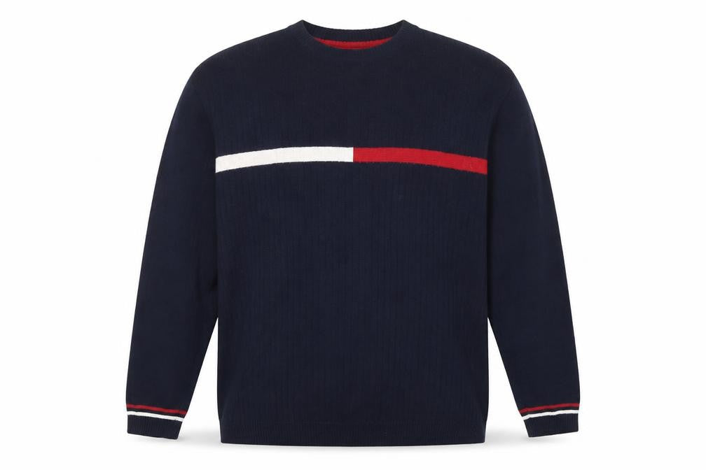 RAG Men's Blue XL Cotton Crew Neck Pullover Jumper