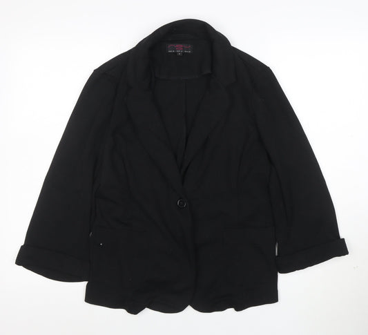 New Look Women's Black Size 16 Single-Breasted Blazer Jacket