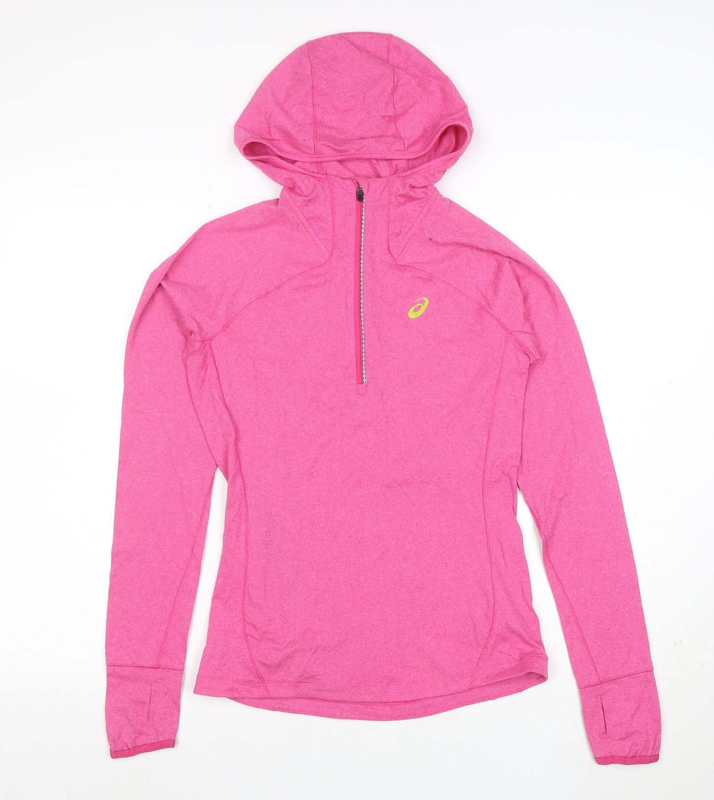 ASICS Women Pink XS 1/2 Zip Hooded Pullover Hoodie