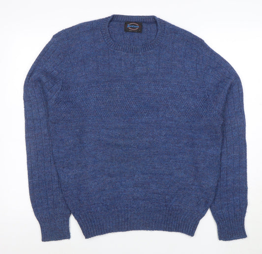 Jantzen Men’s Blue Wool Crew Neck Pullover Jumper Size L Classic Knit