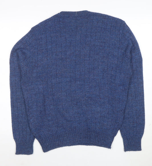 Jantzen Men’s Blue Wool Crew Neck Pullover Jumper Size L Classic Knit