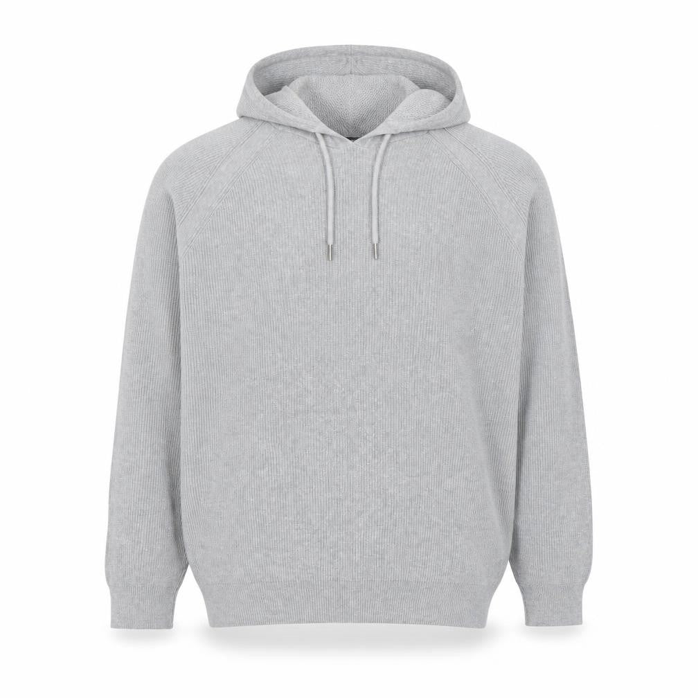 Next Men’s Grey Hooded Pullover Jumper XL Knit Long Sleeve Casual