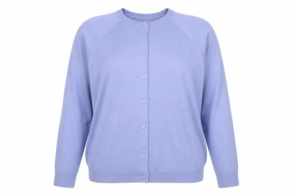 Jonelle Women's Blue Acrylic Crew Neck Cardigan Size 18