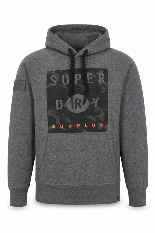 Superdry Men’s Grey Pullover Hoodie L Graphic Print Hooded Sweatshirt
