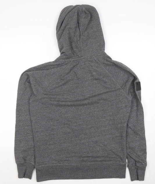 Superdry Men’s Grey Pullover Hoodie L Graphic Print Hooded Sweatshirt
