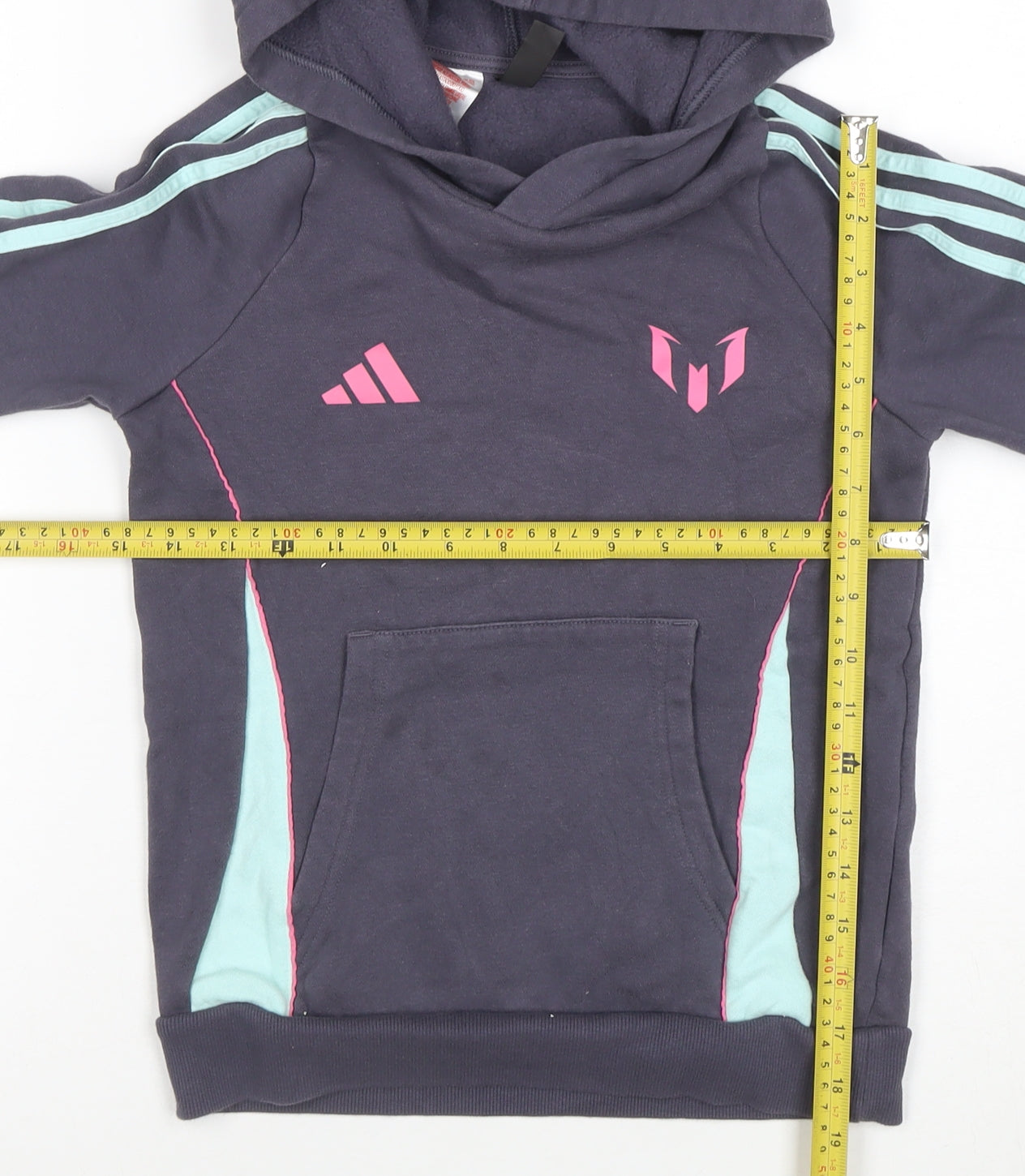 Adidas Boys Navy Blue Messi Hoodie 10 Years Pullover Hooded Sweatshirt