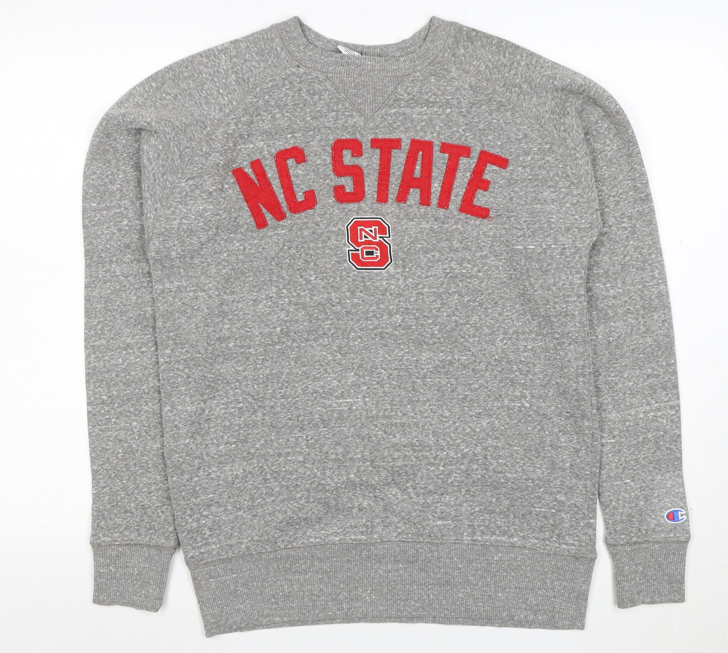 Champion Men's Grey NC State Embroidered Logo Pullover Sweatshirt S