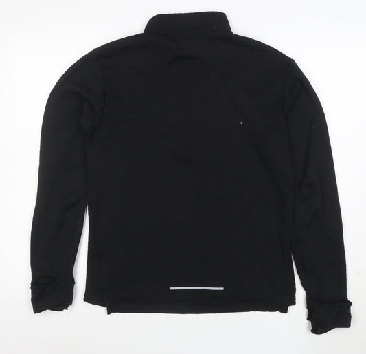 Nike Women's Black Small 1/4 Zip Running Top Long Sleeve Activewear