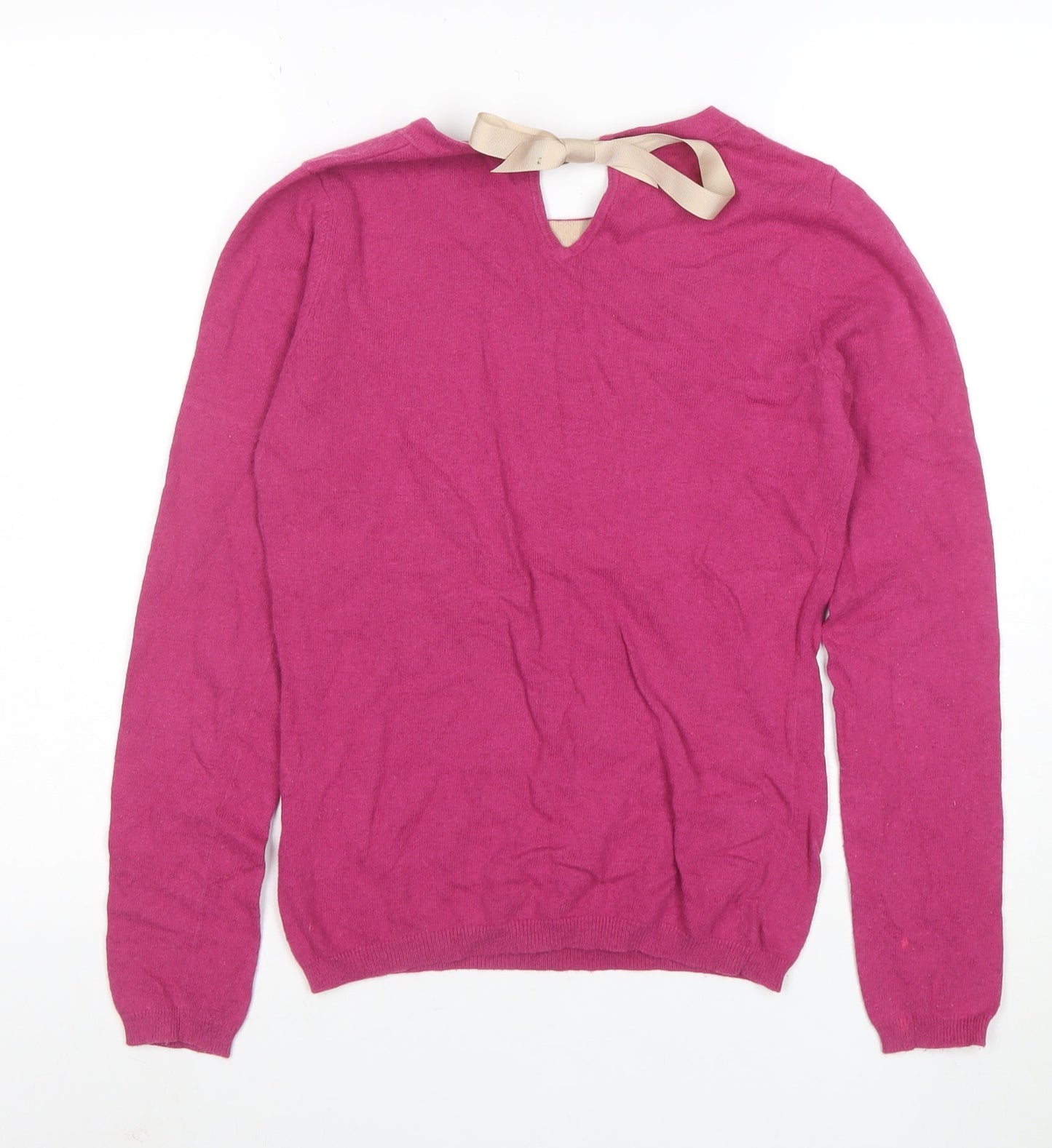 Phase Eight Women's Pink Bow Back Knit Jumper Size 10