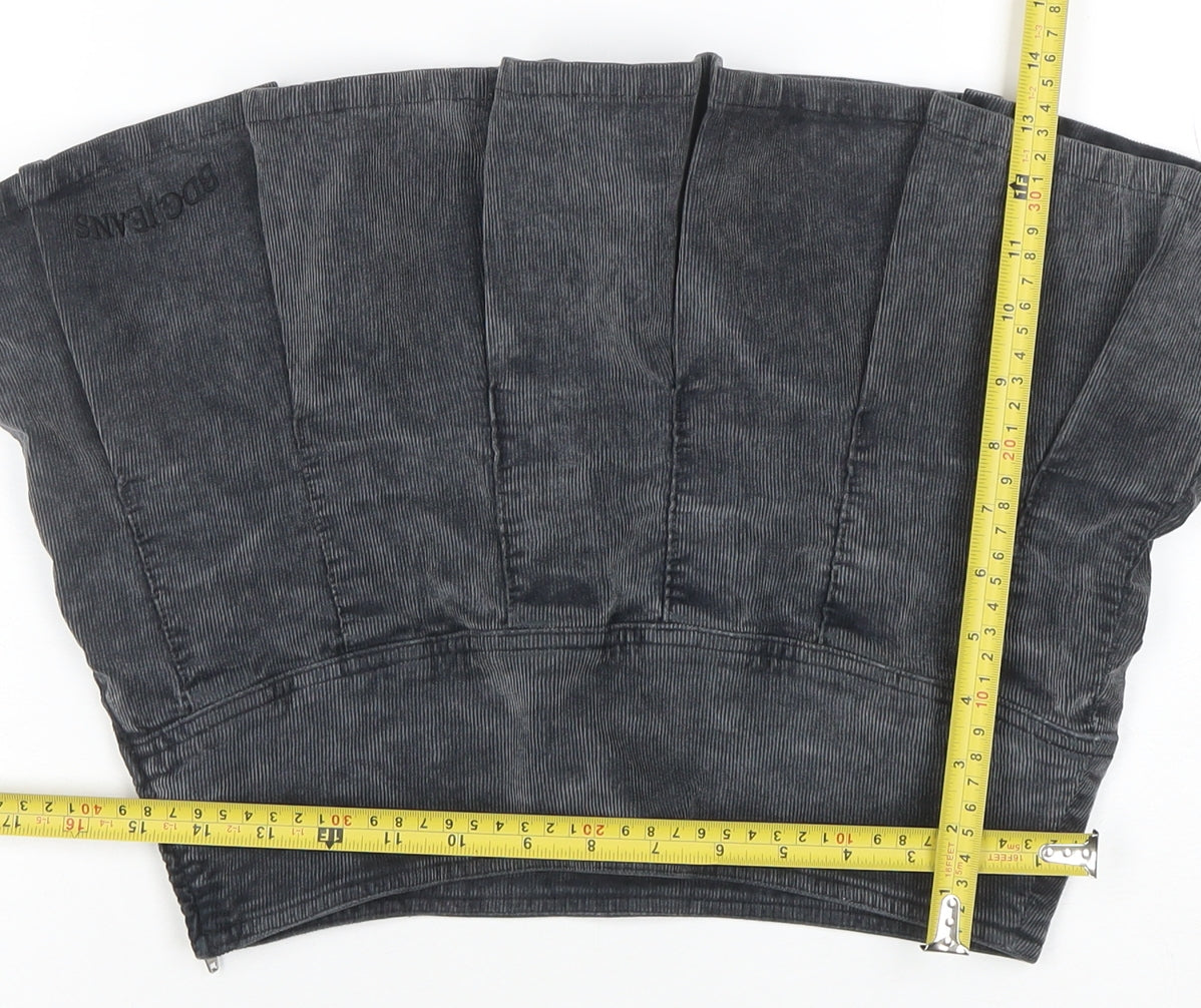 BDG Urban Outfitters Womens Grey Pleated Corduroy Mini Skirt Size S