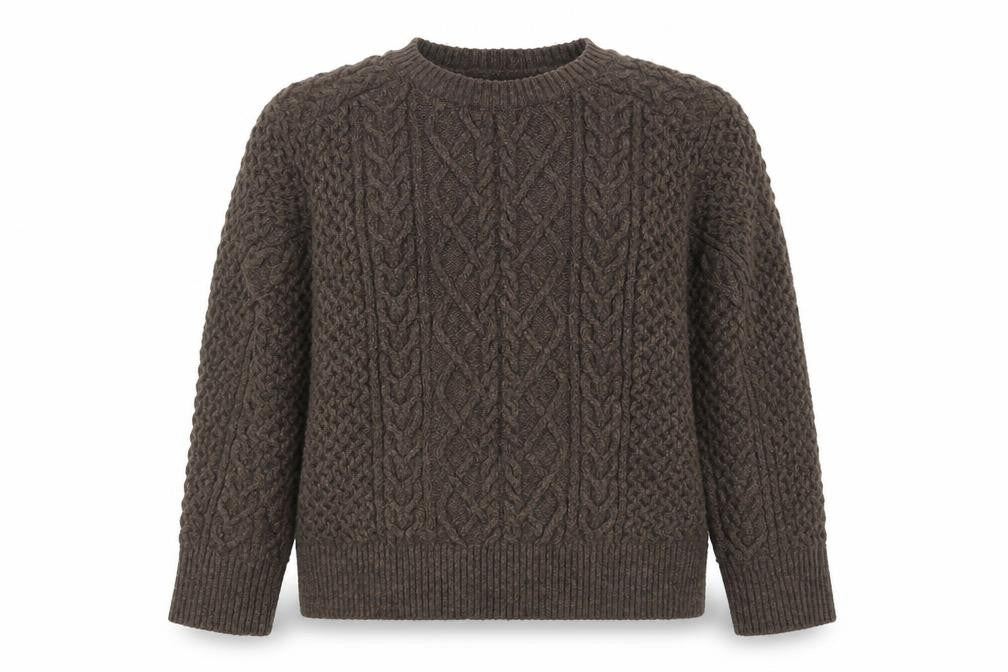 Marks and Spencer Women Brown Cable-Knit Pullover Jumper M