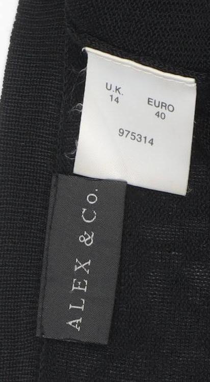 Alex & Co Women’s Black Size 14 Viscose Acrylic Beaded Cardigan