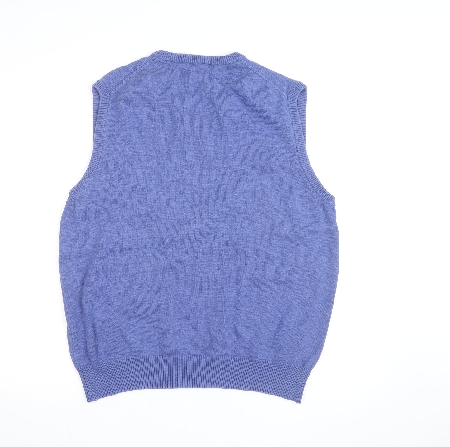 Gant Men's Blue Cotton V-Neck Sleeveless Jumper Vest XL