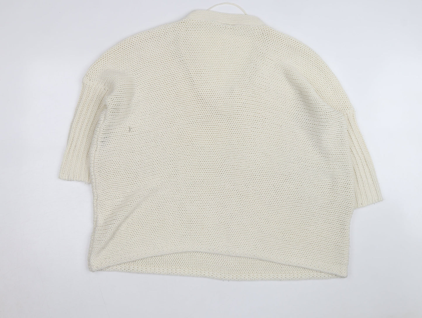 Noisy May Women Ivory Chunky Knit V-Neck Pullover Jumper XS