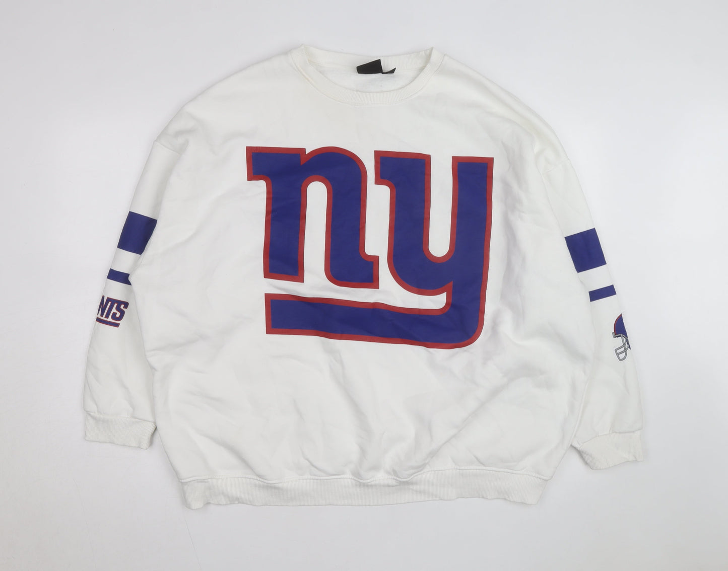 Primark NFL Men’s White XL Pullover Sweatshirt with Logo Print