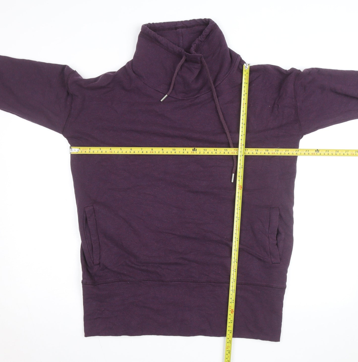 BAM Bamboo Clothing Womens Purple Long Sleeve Cowl Neck Pullover Hoodie Size M
