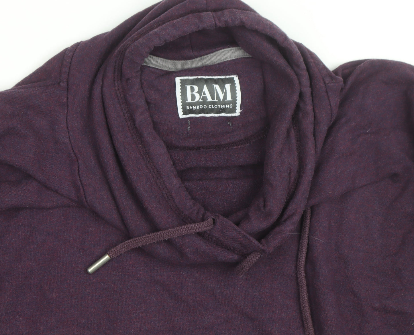 BAM Bamboo Clothing Womens Purple Long Sleeve Cowl Neck Pullover Hoodie Size M