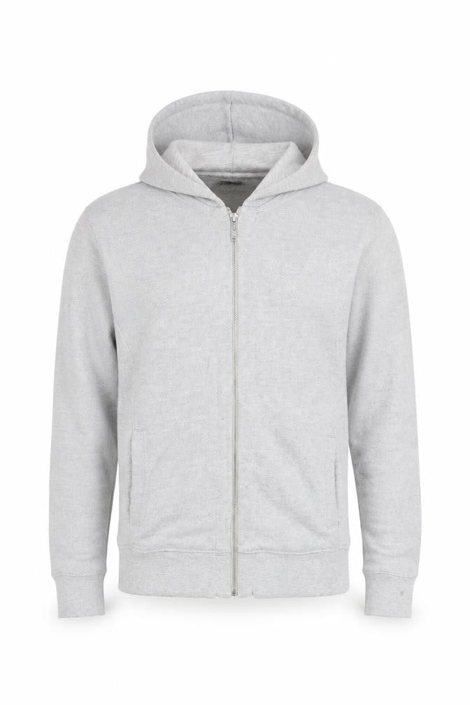 Zara Man Grey Full Zip Hoodie Men's M Lightweight Cotton Blend
