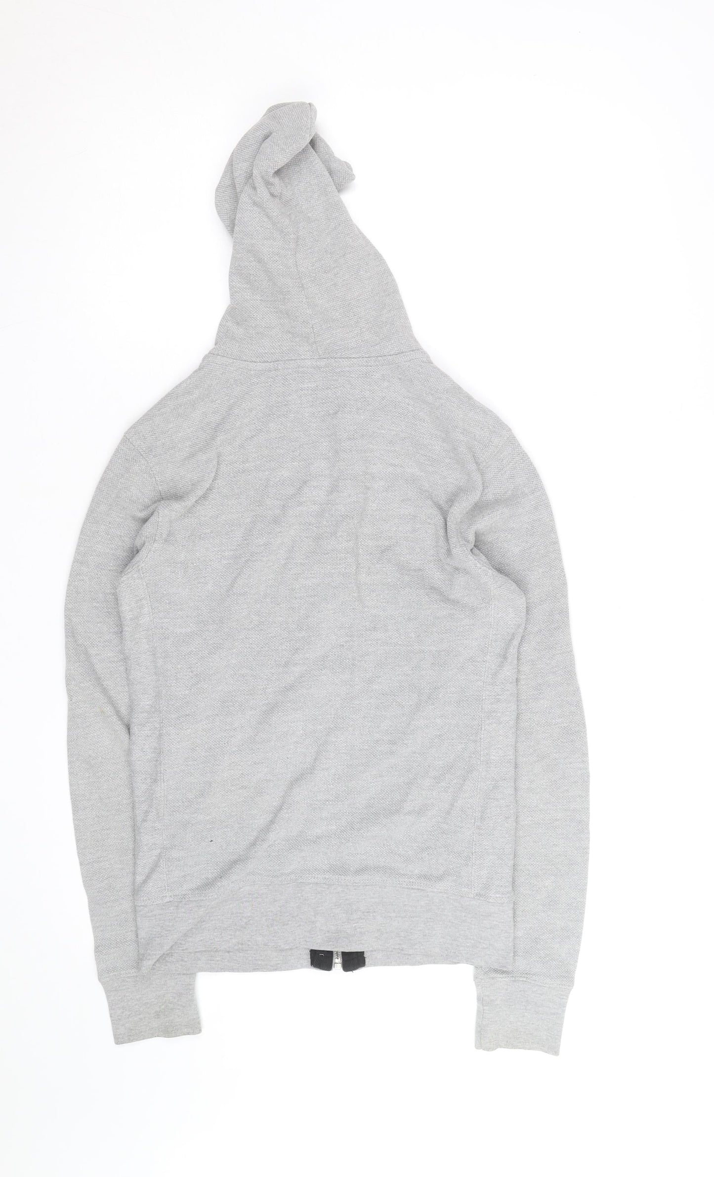 Zara Man Grey Full Zip Hoodie Men's M Lightweight Cotton Blend