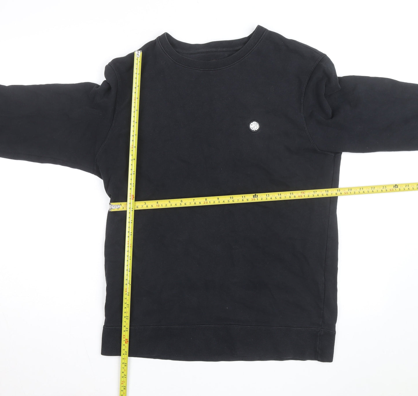 Pretty Green Men's Black Cotton Crew Neck Sweatshirt M