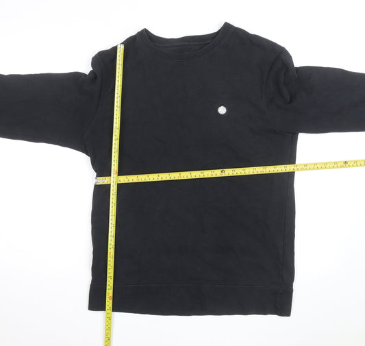 Pretty Green Men's Black Cotton Crew Neck Sweatshirt M