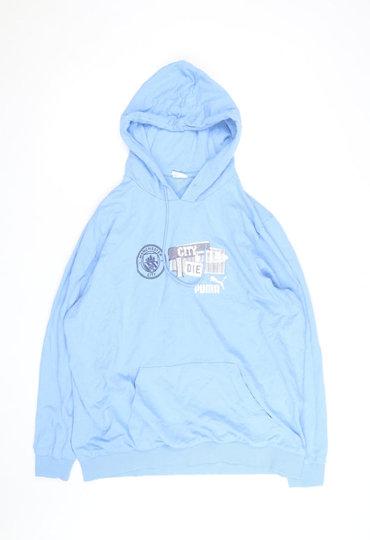 Puma Mens Blue Manchester City Pullover Hoodie Size 2XL