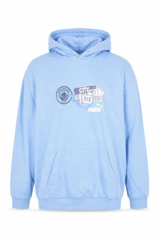 Puma Mens Blue Manchester City Pullover Hoodie Size 2XL