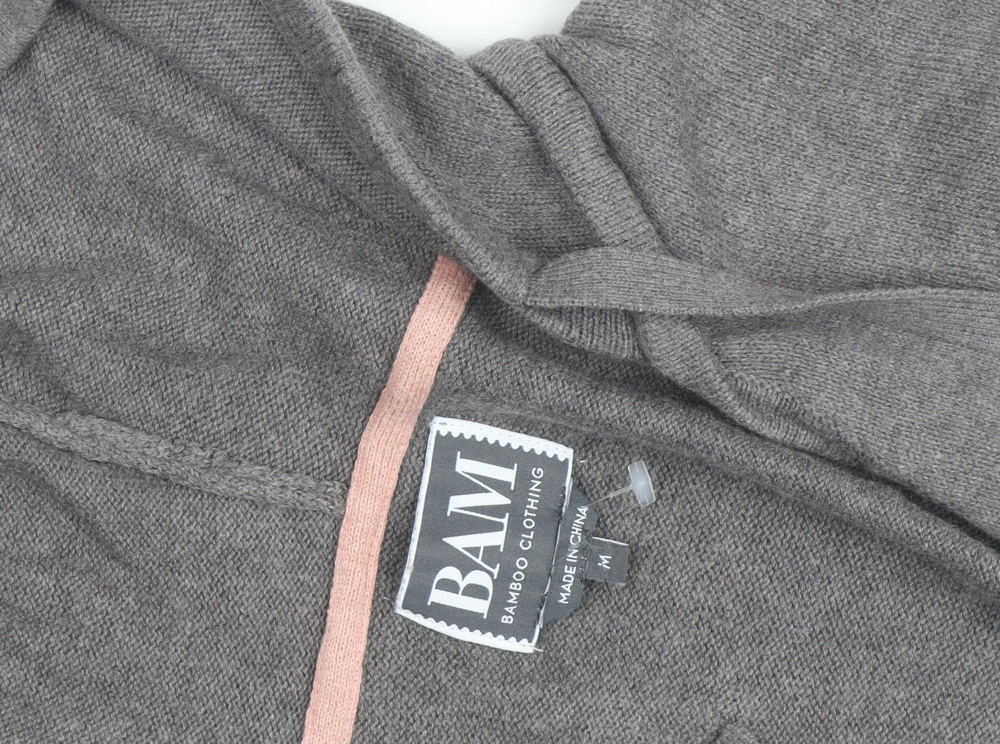 BAM Women's Grey Hooded Wrap Cardigan Medium Soft Bamboo Blend