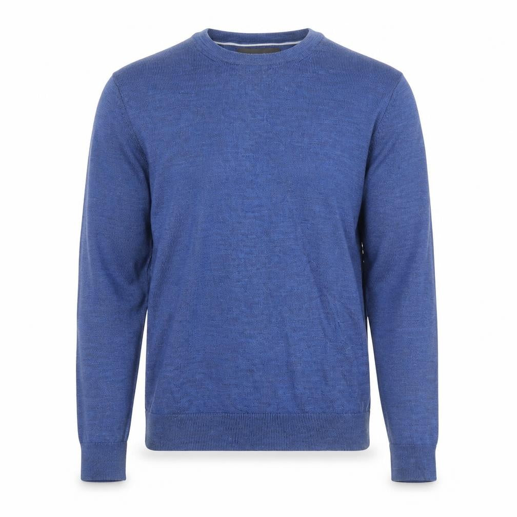 Marks and Spencer Men's Blue Wool Crew Neck Jumper Size M