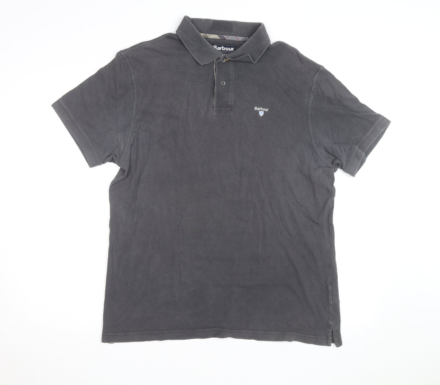Barbour Mens Grey XL Cotton Short Sleeve Polo Shirt