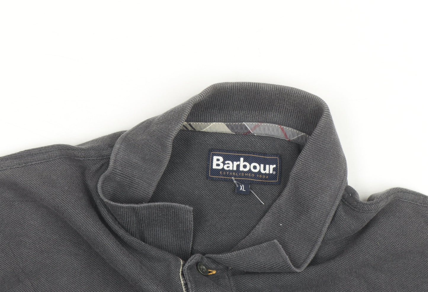 Barbour Mens Grey XL Cotton Short Sleeve Polo Shirt