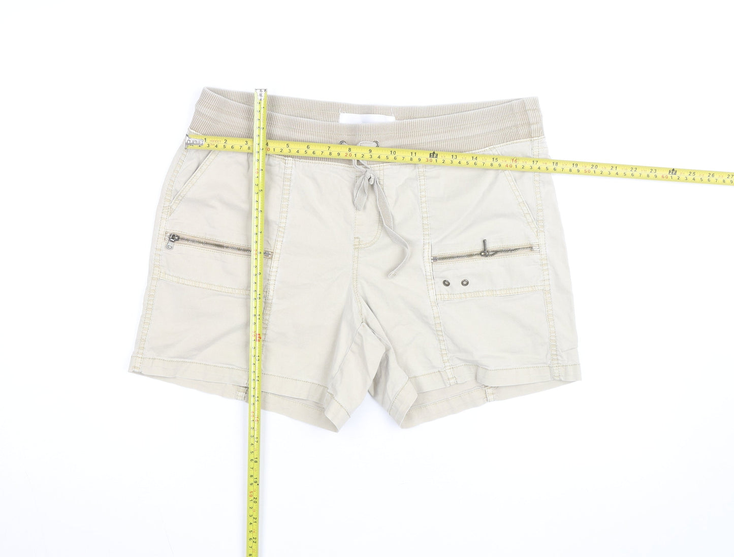 Sonoma Women Beige Size 12 Cargo Shorts with Zip Pockets