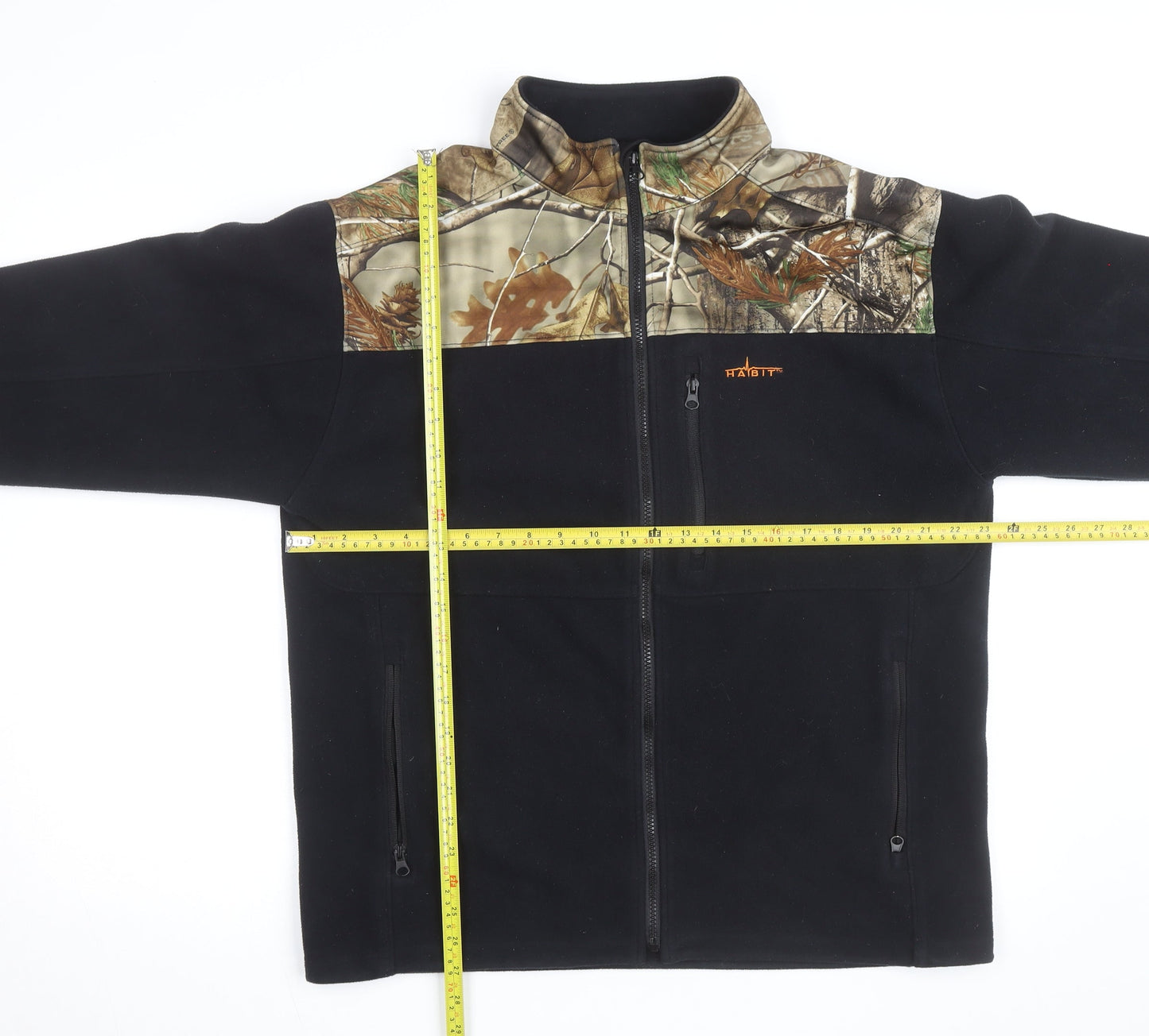 Habit Men's Black Camo Fleece Active Jacket Size L Regular Fit