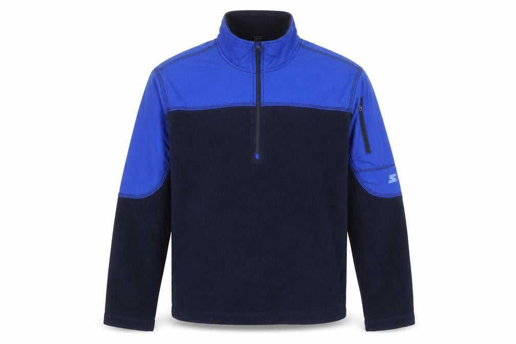 Starter Men's Blue 1/4 Zip Fleece Track Jacket Size L