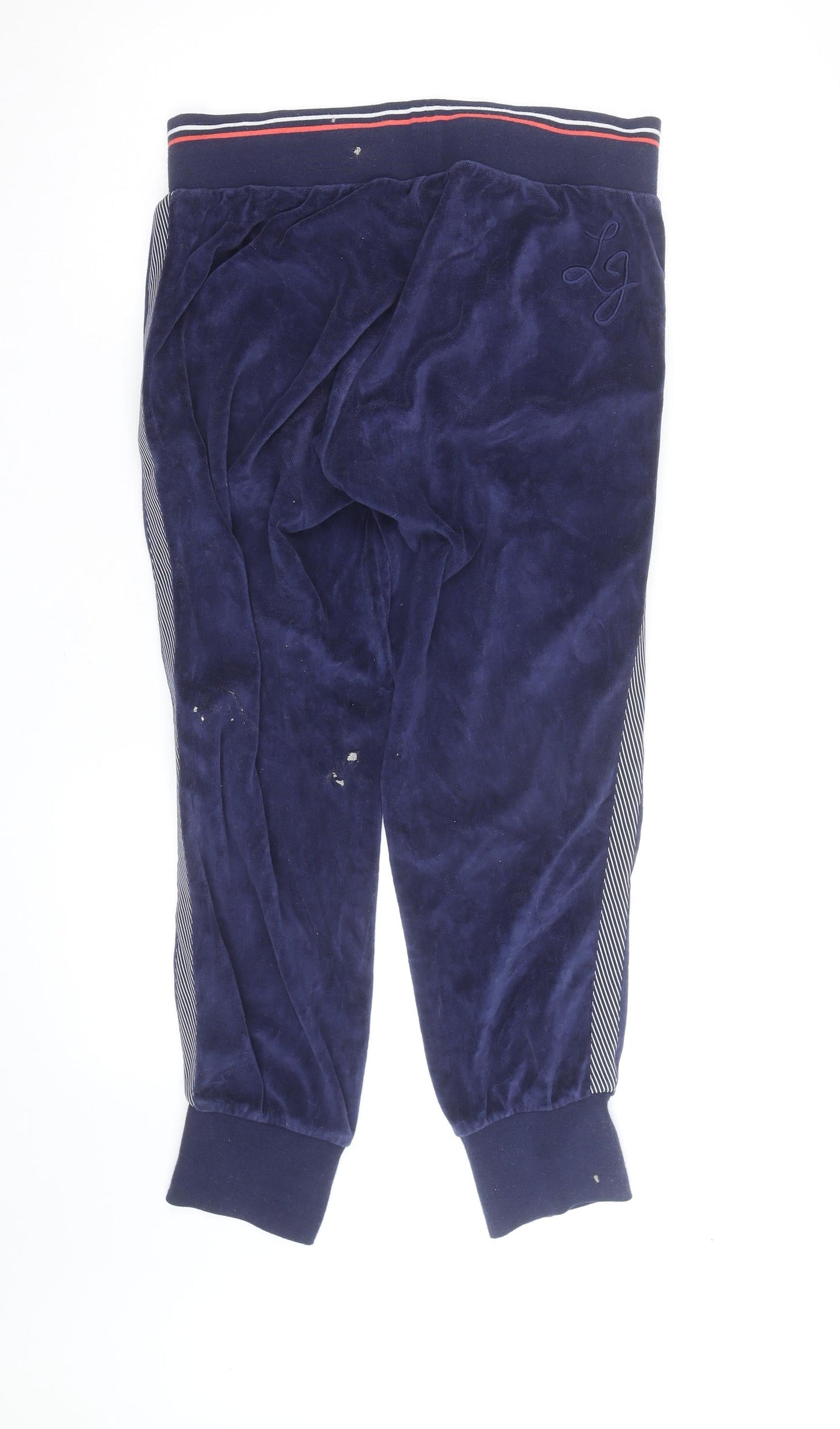 Lorna Jane Women's Blue Velour Jogger Trousers Size S