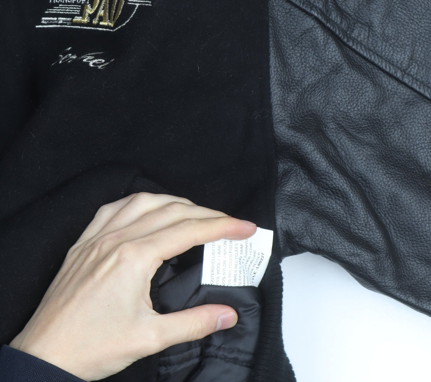 Canada Sportswear Men’s Black Varsity Jacket XL Wool Leather Trim