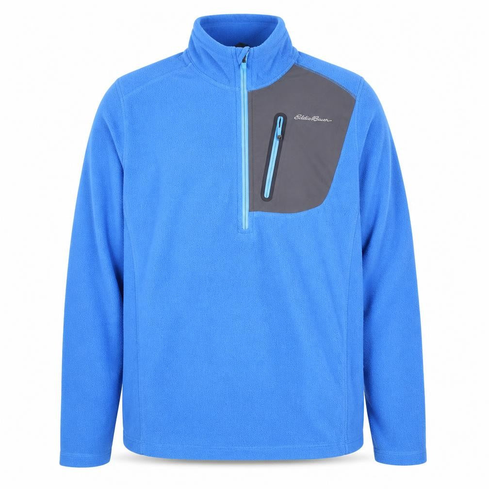 Eddie Bauer Men's Blue XL 1/4 Zip Fleece Sweatshirt Pullover