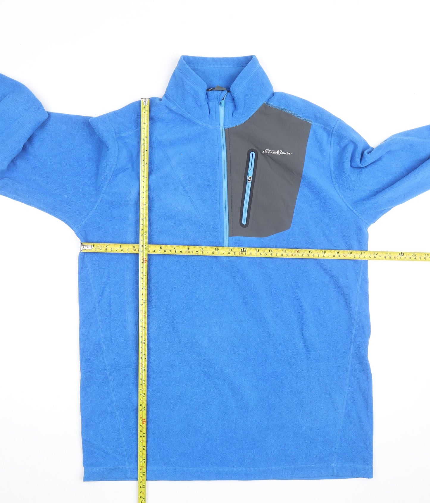 Eddie Bauer Men's Blue XL 1/4 Zip Fleece Sweatshirt Pullover