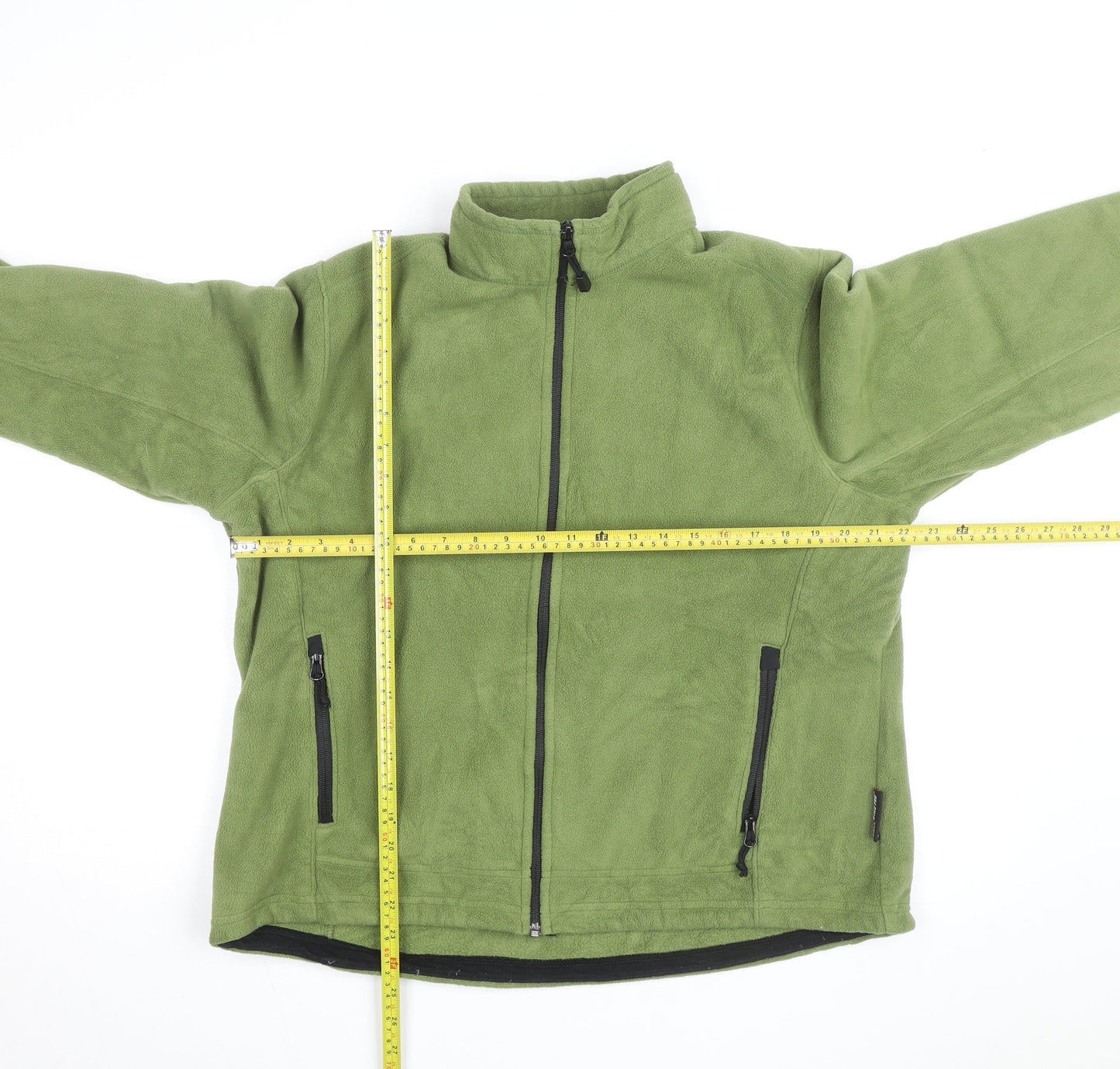 Eddie Bauer Women's Green Fleece Full Zip Hiking Jacket Size XL