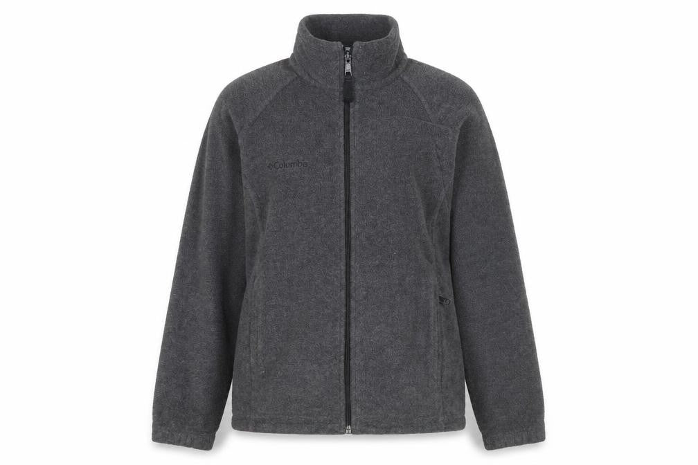 Columbia Women's Grey Fleece Full Zip Jacket Size S Lightweight Outdoor