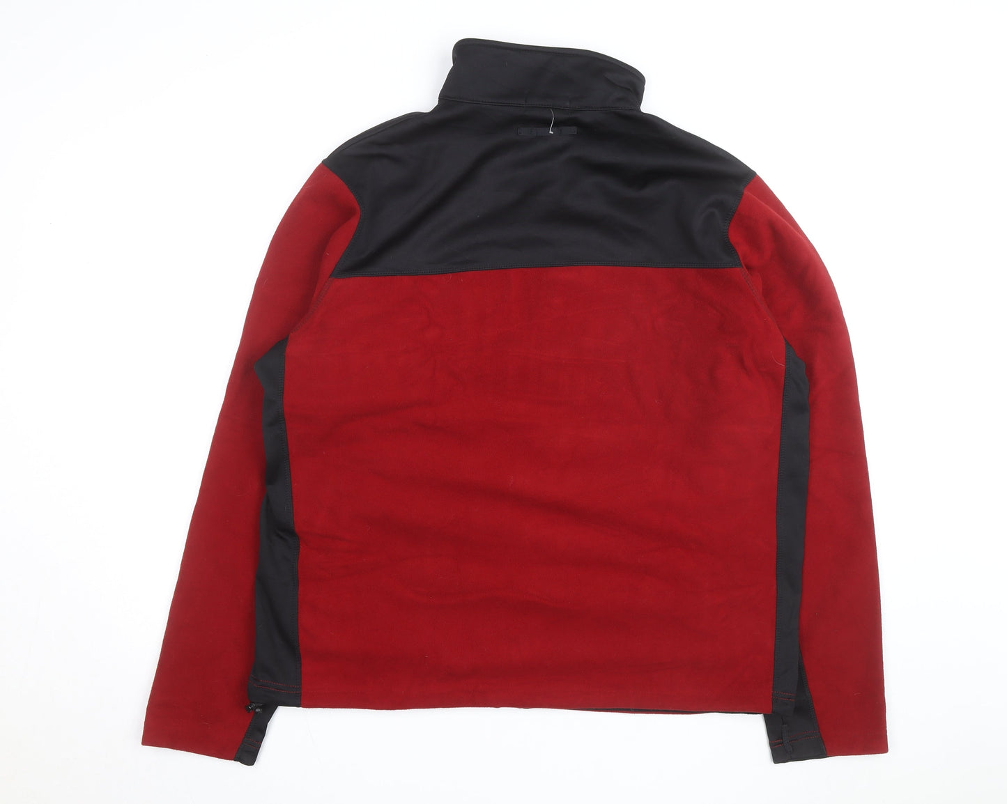 Eddie Bauer Mens Red Black Fleece Full Zip Sweatshirt XL Tall