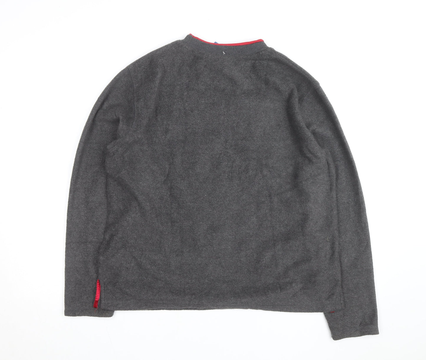 Disney Men's Grey Mickey Mouse Fleece Sweatshirt L Crew Neck Pullover