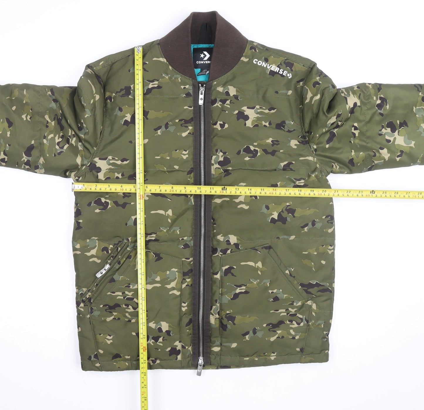 Converse Men's Green Camouflage Bomber Jacket XS Polyester