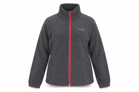 Columbia Womens Grey Fleece Full Zip Jacket Size M Outdoor Active