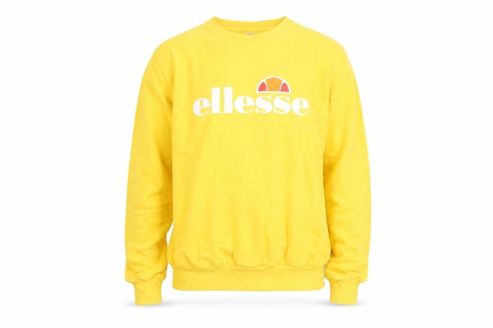Ellesse Men's Yellow Logo Pullover Sweatshirt M Crew Neck