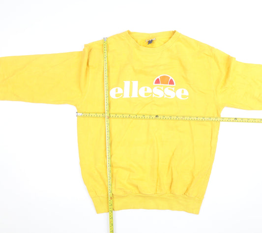 Ellesse Men's Yellow Logo Pullover Sweatshirt M Crew Neck