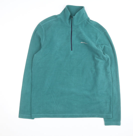 Eddie Bauer Men's Green 1/4 Zip Fleece Pullover Sweatshirt M